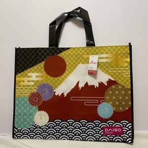 Daiso Mount Fuji Japan Reusable Grocery Shopping Tote Bag Large Multicolor